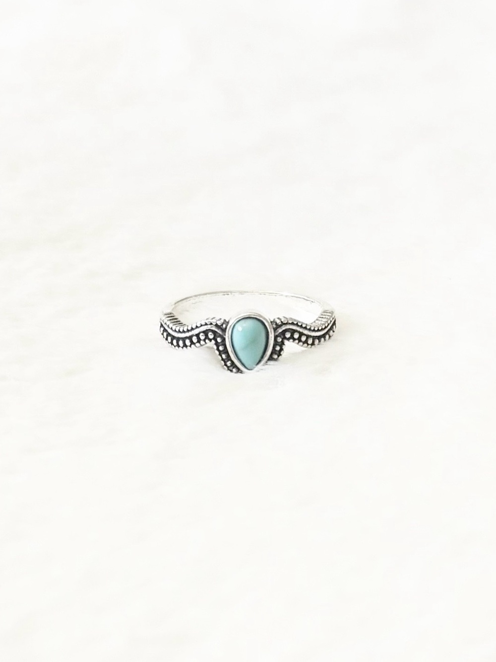 5/$15 🩷 MUST BUNDLE Silver Teardrop Turquoise Ring
